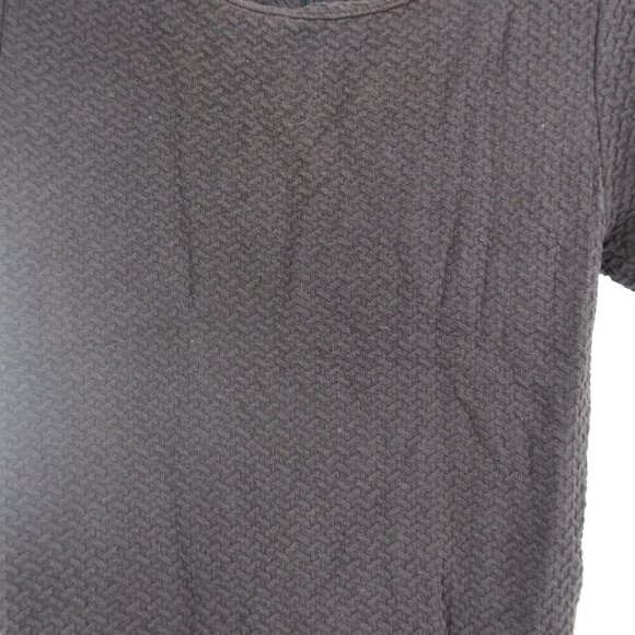 Ganni Black Textured Scoop Neck Short Sleeve Dress Size XS - Picture 4 of 8